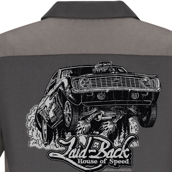 Red Kap Camaro Gasser Work Mechanic Shirt ONLY 2 smalls Left - Picture 1 of 3